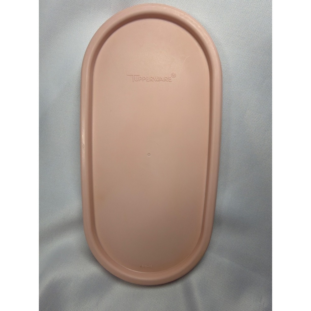 Tupperware 1616 Oval Modular Mates Replacement Lid Seal Peach Pink Plastic 7.25"